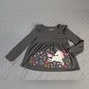 Jumping Beans Gray Unicorn Kids Top
